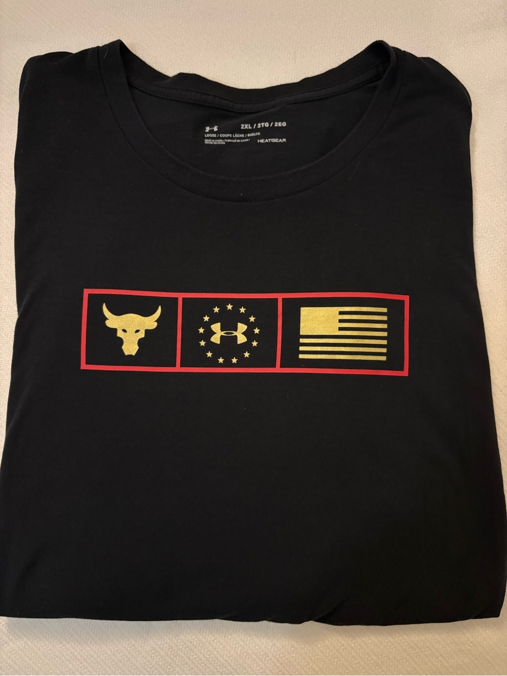 Under Armour Men’s Project Rock Long Sleeve Tshirt Respect Flag